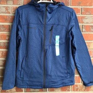 Free Country Tech Fleece Jacket Marled Blue L